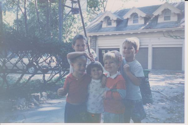 Ben, Jack, Mary, Jimmy, and Johnny in the driveway of the Westover house.