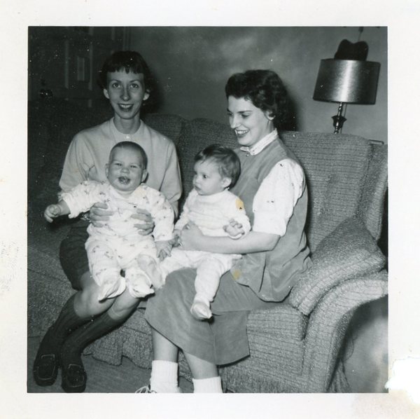 Nana holding Lori with Ann Frame holding Chris Frame
