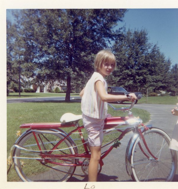 Riding a bicycle!
