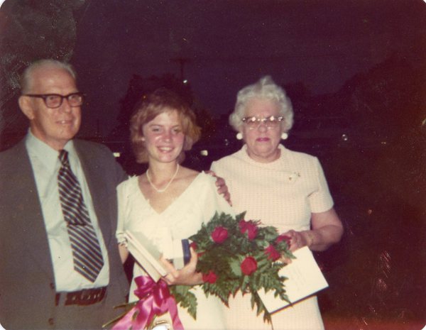 Lori with Bubba and Mimi at her High school Graduation