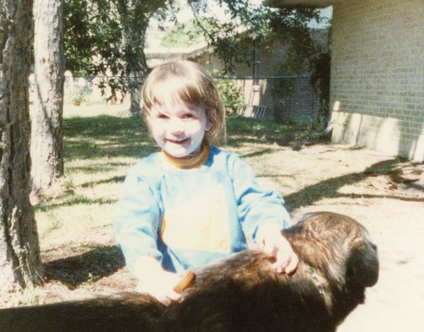 Katie with Baggins in Lake Charles, LA 1986
