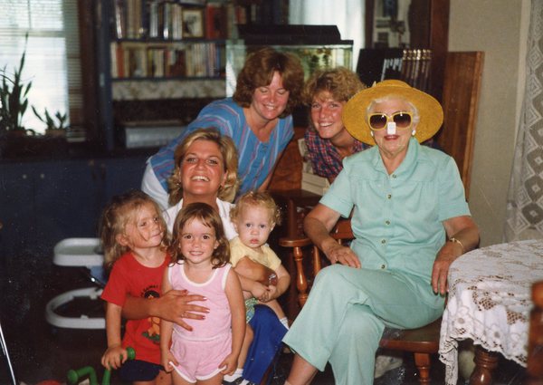 Mimi, Lori, Jan, and Anne Marie with Emily, Katie, and Ben summer of 1986