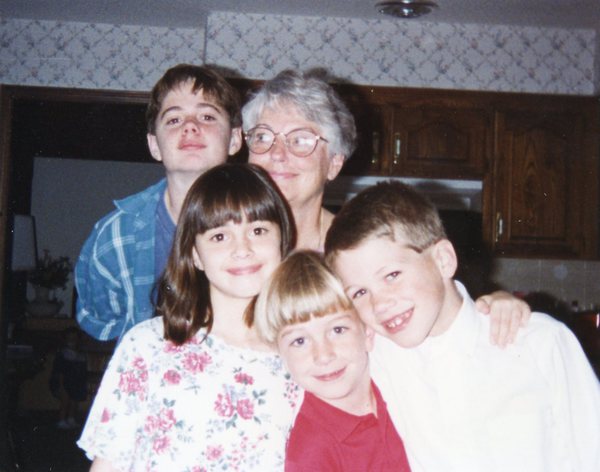 Nana with grandkids David, Megan , Johnny, and Jimmy